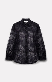 TISH NAVY LACE SHIRT