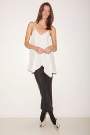 IVORY ACETATE SATIN CAMISOLE TOP