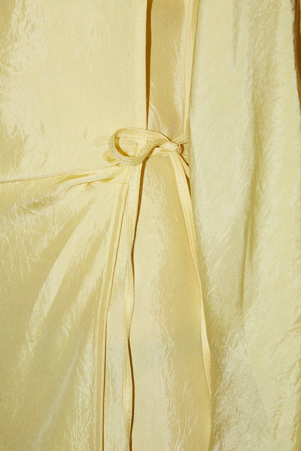 TAYLOR YELLOW ACETATE SATIN WRAP DRESS
