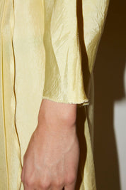TAYLOR YELLOW ACETATE SATIN WRAP DRESS