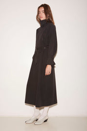 YOKO CHARCOAL STONE-WASHED COTTON TRENCH COAT