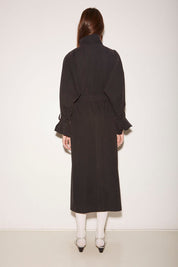 YOKO CHARCOAL STONE-WASHED COTTON TRENCH COAT