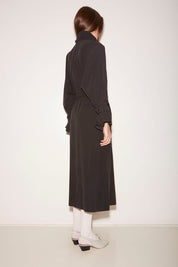 YOKO CHARCOAL STONE-WASHED COTTON TRENCH COAT
