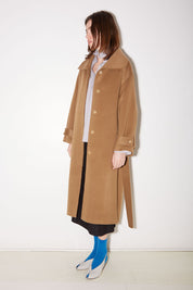 SWAN LONG COAT IN BEIGE WOOL