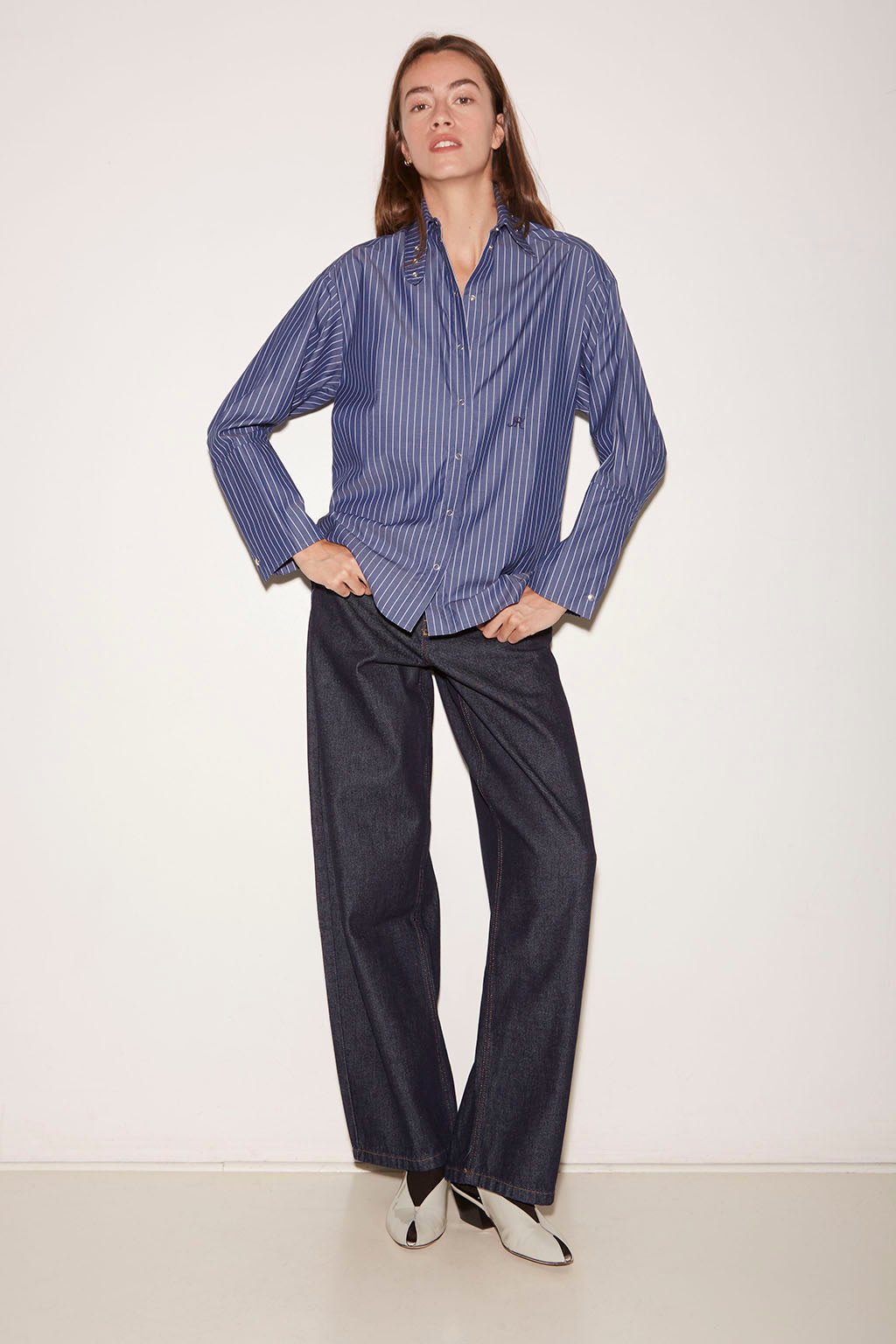 CHEMISE ALLY EN POPELINE BLEU - ROSEANNA