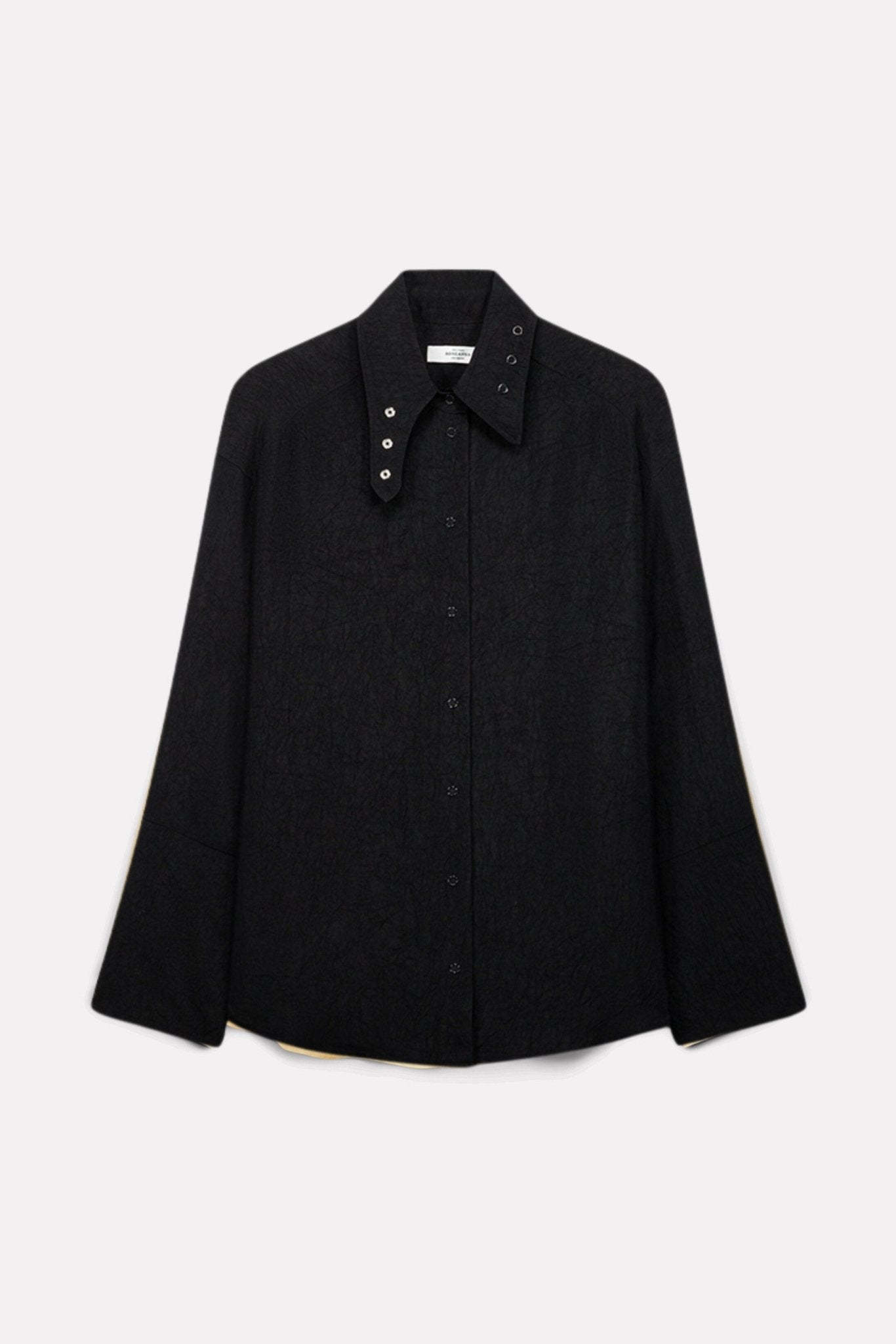 CHEMISE ALLY EN SATIN D'ACÉTATE CHARBON - ROSEANNA