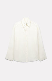 CHEMISE ALLY EN SATIN D'ACÉTATE IVOIRE - ROSEANNA