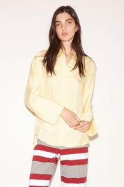 CHEMISE ALLY EN SATIN D'ACÉTATE JAUNE - ROSEANNA