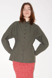 CHEMISE CINTRÉE CHARLENE EN COTON CHARBON - ROSEANNA