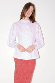 CHEMISE CINTRÉE CHARLENE EN POPELINE BLANC - ROSEANNA