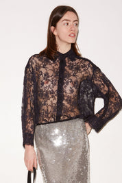 CHEMISE TISH EN DENTELLE NAVY - ROSEANNA