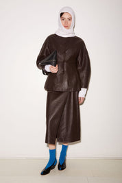 JUPE MARTIN EN CUIR COOKIE - ROSEANNA