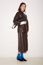 JUPE MARTIN EN CUIR COOKIE - ROSEANNA