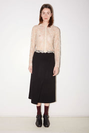JUPE MARTIN EN LAINE NOIR - ROSEANNA