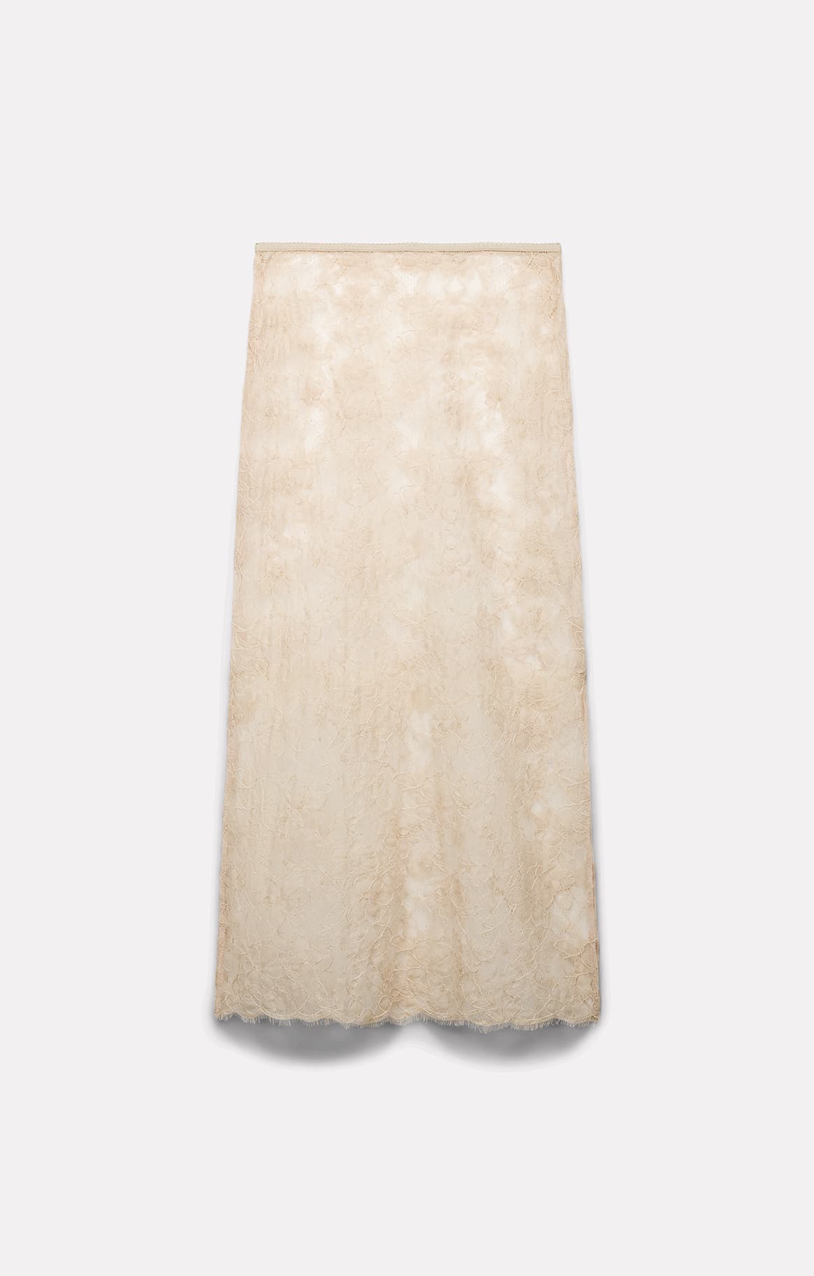 JUPE MIDI ROSE EN DENTELLE CRAIE - ROSEANNA