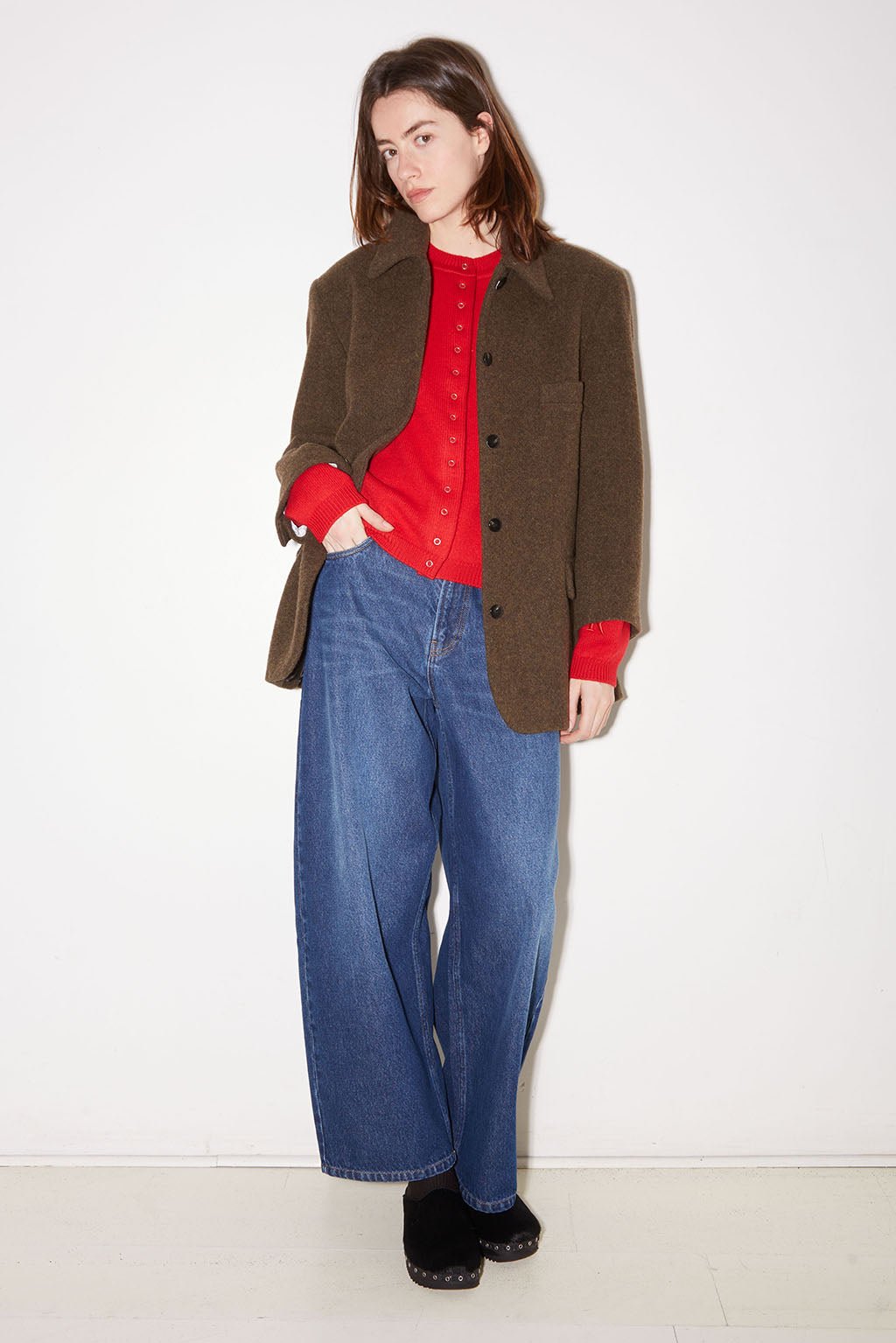 MANTEAU COURT LENY EN LAINE COOKIE - ROSEANNA