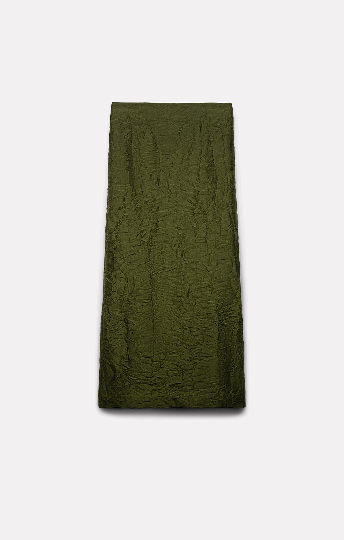 JUPE MIDI MARTHA EN SATIN FROISSÉ ARMY - ROSEANNA