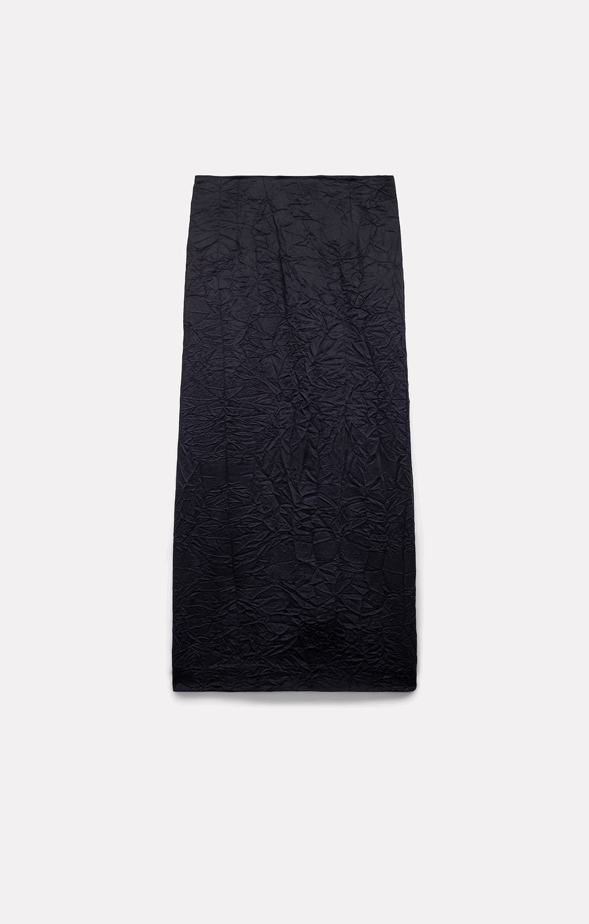 JUPE MIDI MARTHA EN SATIN FROISSÉ NAVY - ROSEANNA
