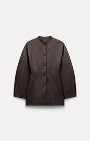 VESTE AJUSTÉE CHARLIE EN CUIR COOKIE - ROSEANNA