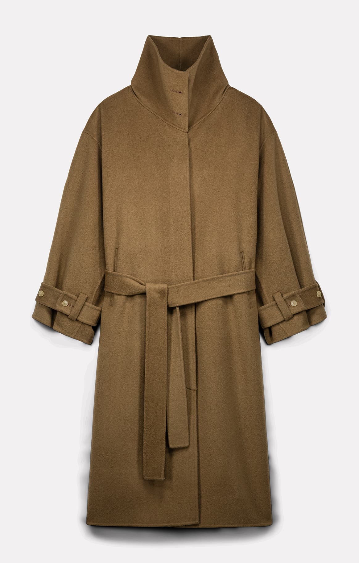 SWAN LONG COAT IN BEIGE WOOL