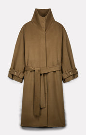SWAN LONG COAT IN BEIGE WOOL