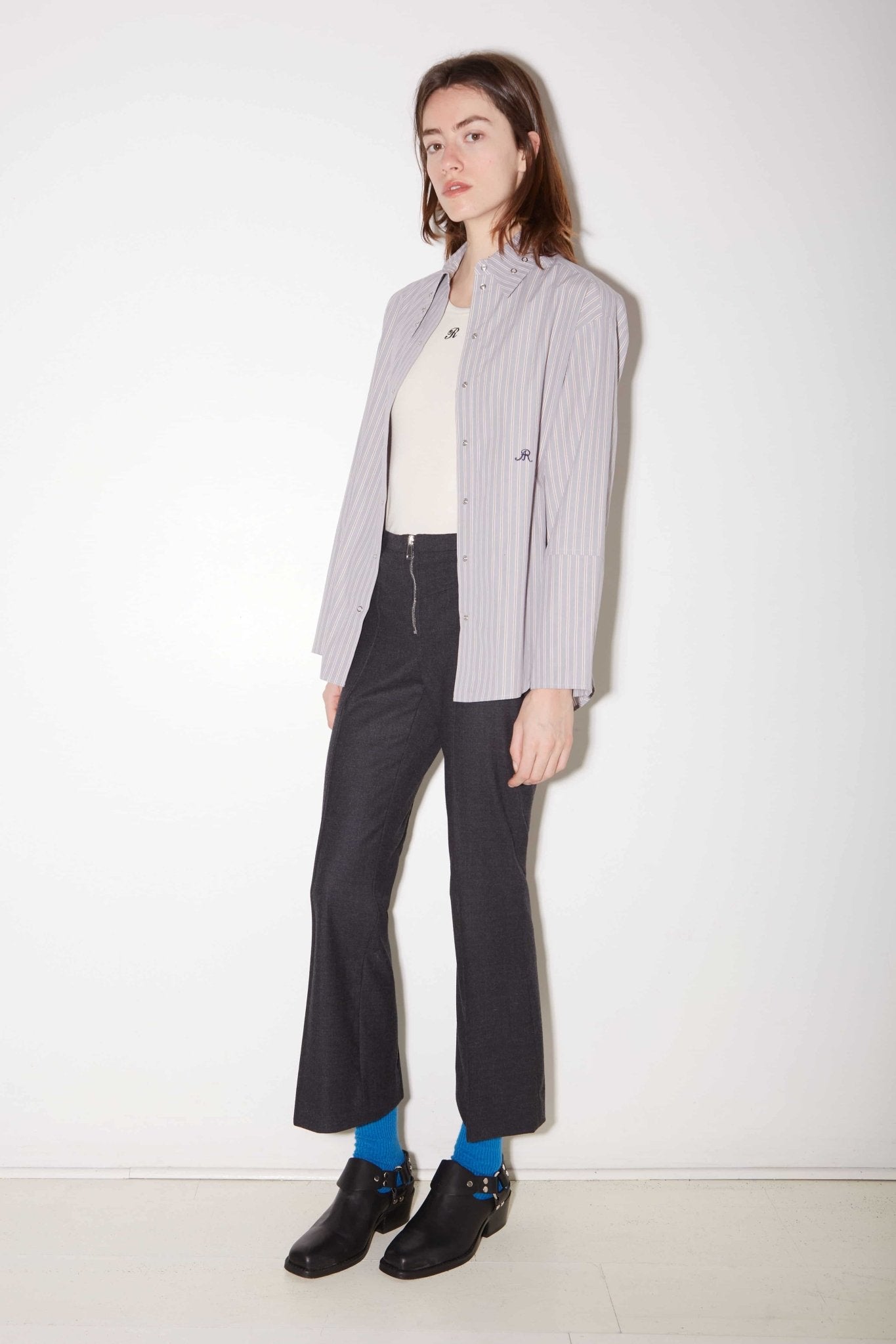 PANTALON DEAL EN LAINE ANTHRACITE - ROSEANNA