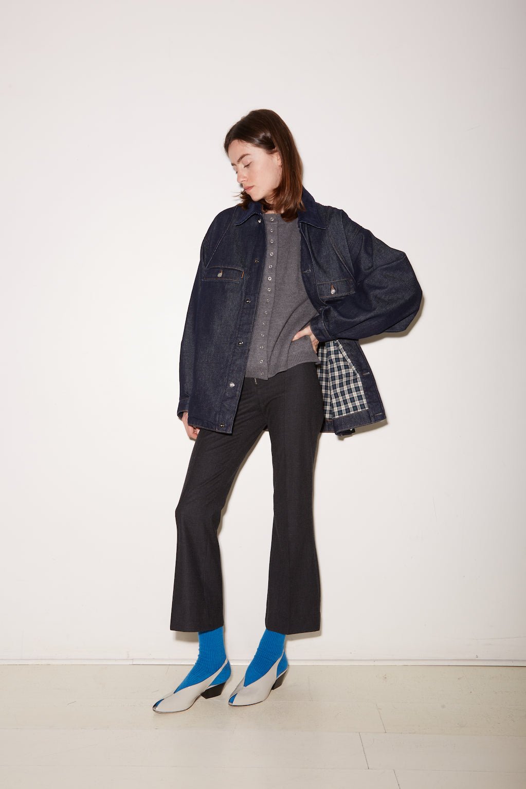PANTALON DEAL EN LAINE ANTHRACITE - ROSEANNA