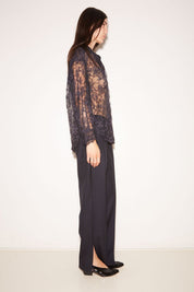 PANTALON DROIT BABE EN LAINE NAVY - ROSEANNA