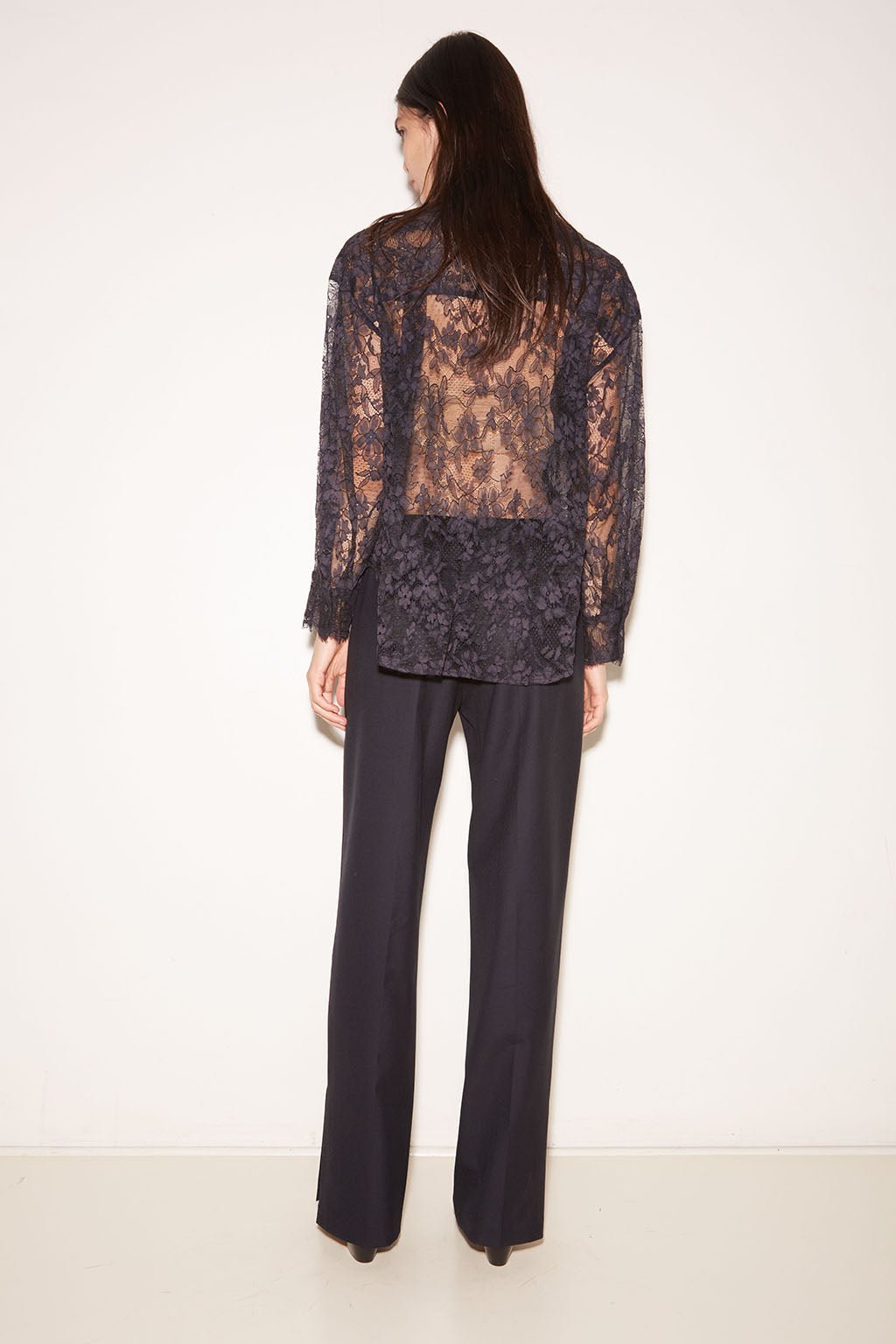PANTALON DROIT BABE EN LAINE NAVY - ROSEANNA