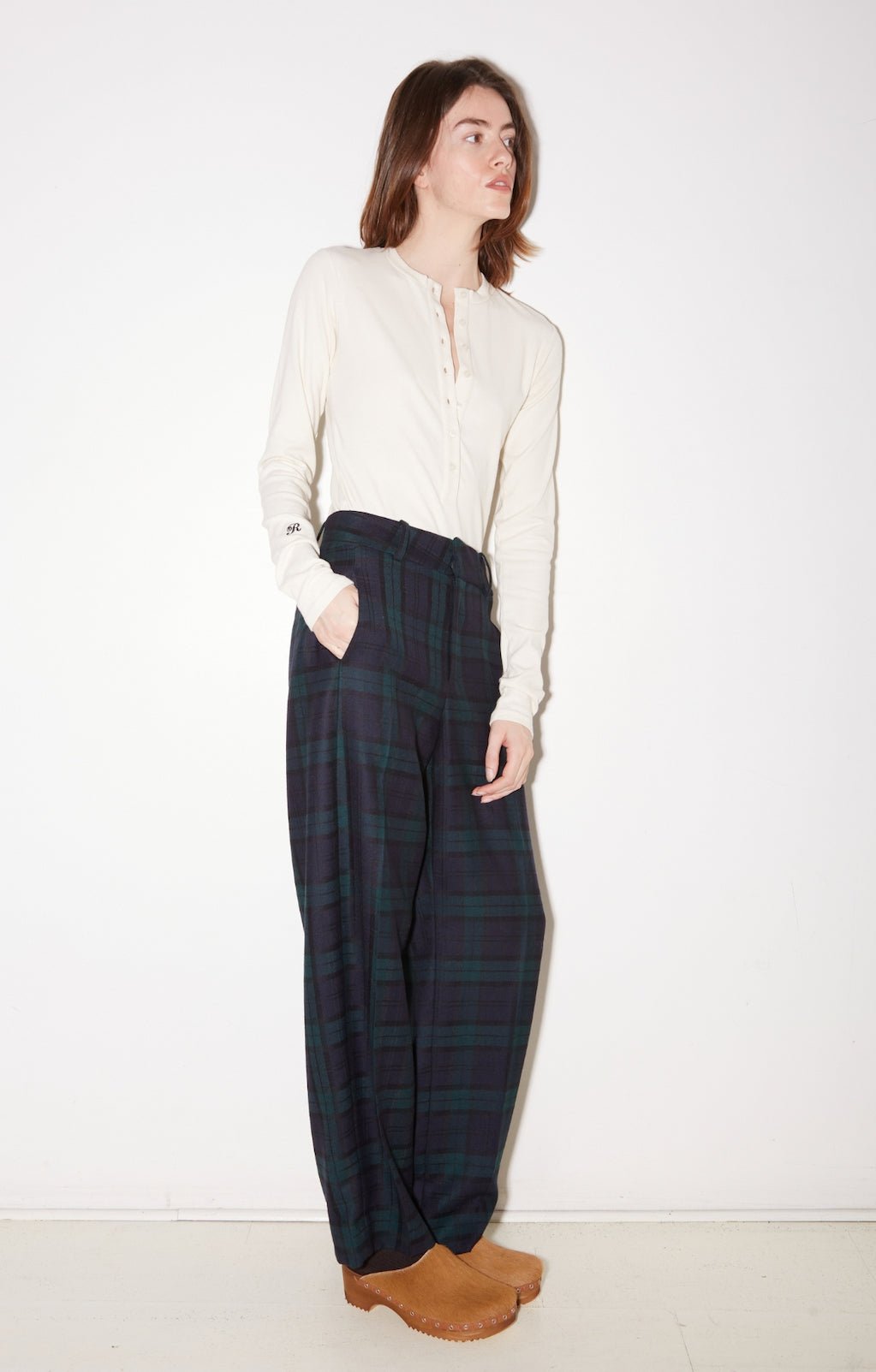 PANTALON LOU EN LAINE TARTAN - ROSEANNA