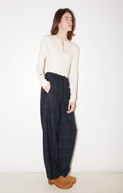 PANTALON LOU EN LAINE TARTAN - ROSEANNA