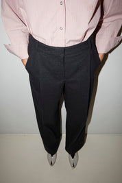PANTALON OSCAR EN LAINE ANTHRACITE - ROSEANNA