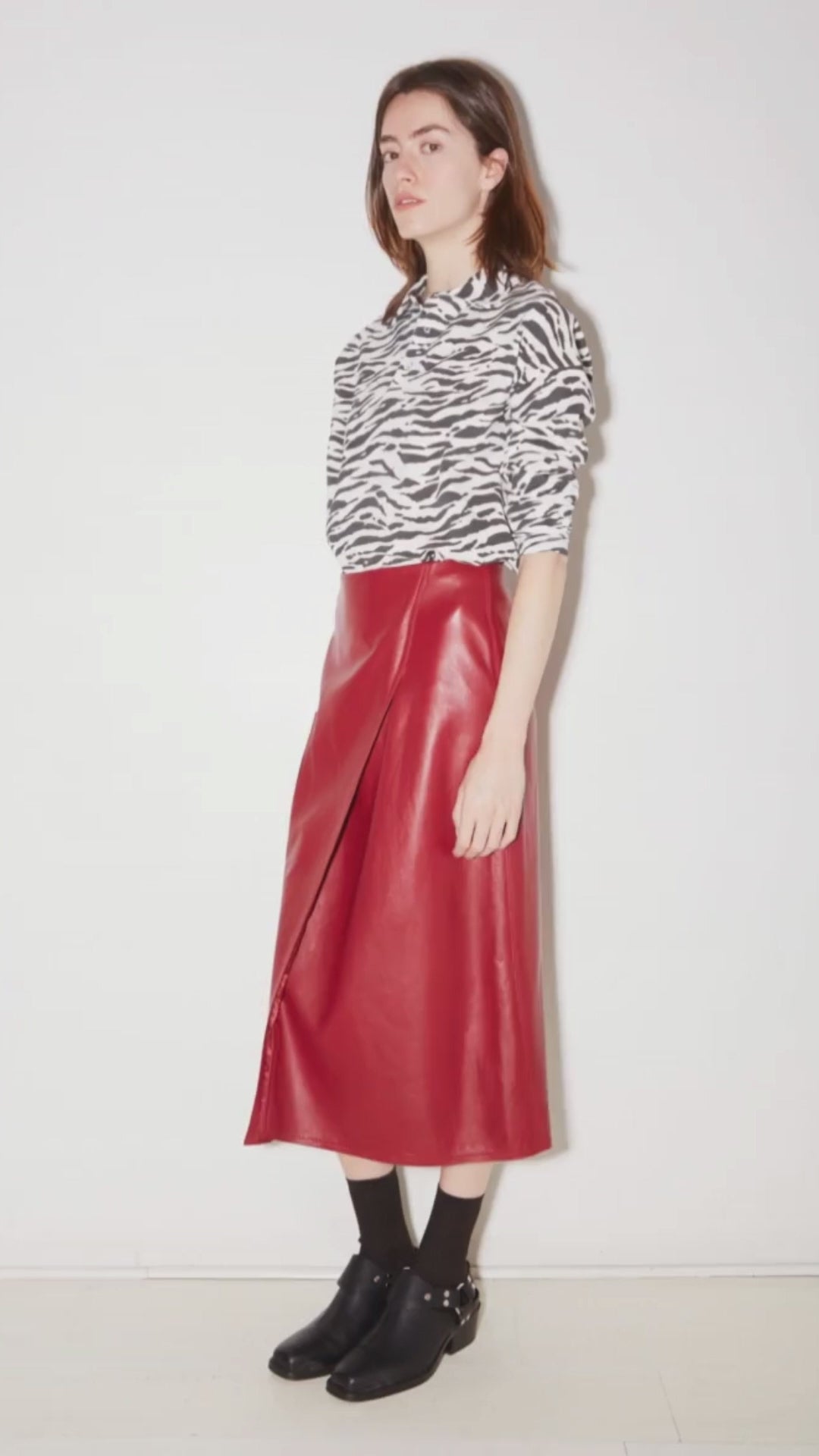 LIPSTICK LEATHER MARTIN SKIRT