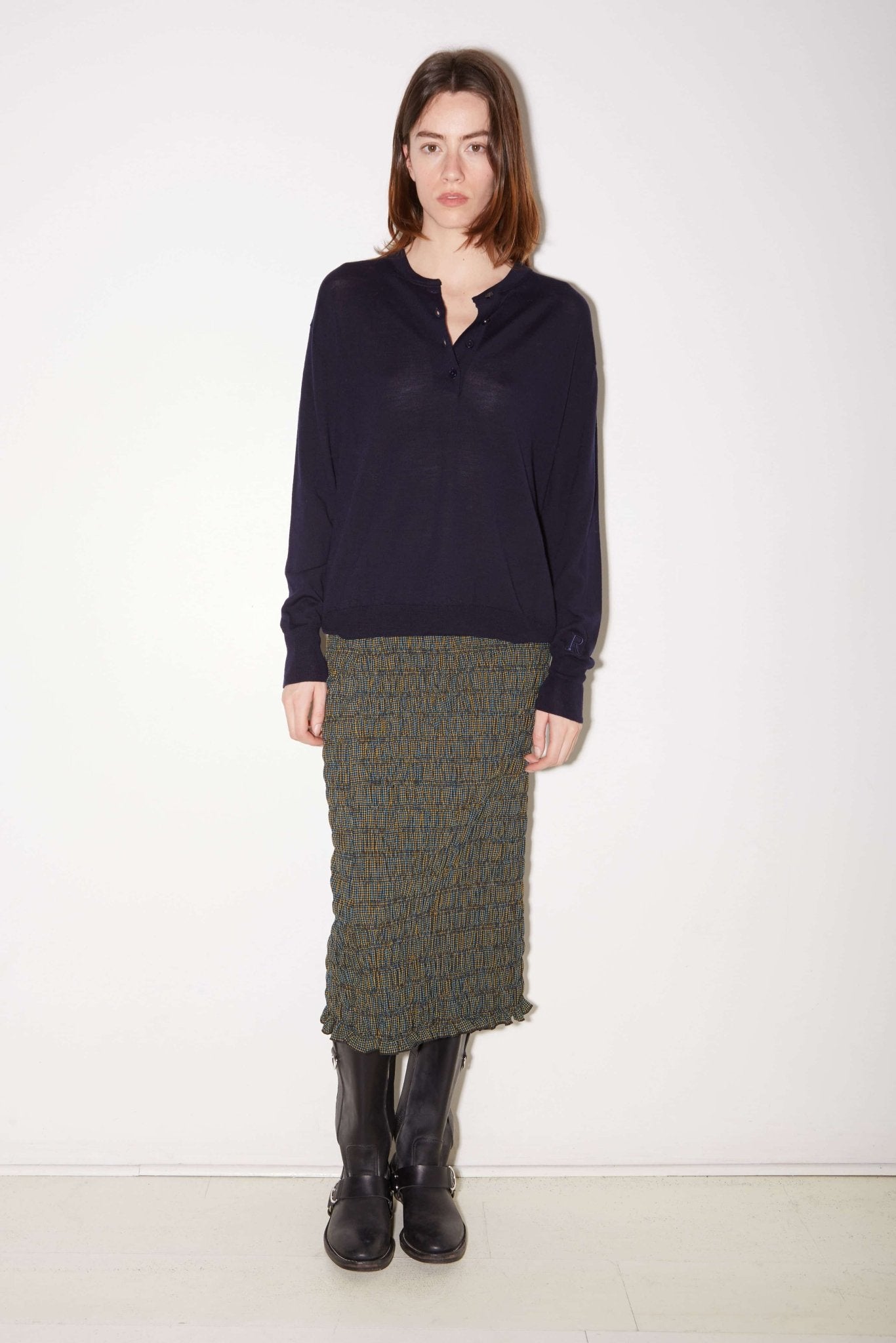 PULL POLO ELLA EN LAINE MÉRINOS NAVY - ROSEANNA