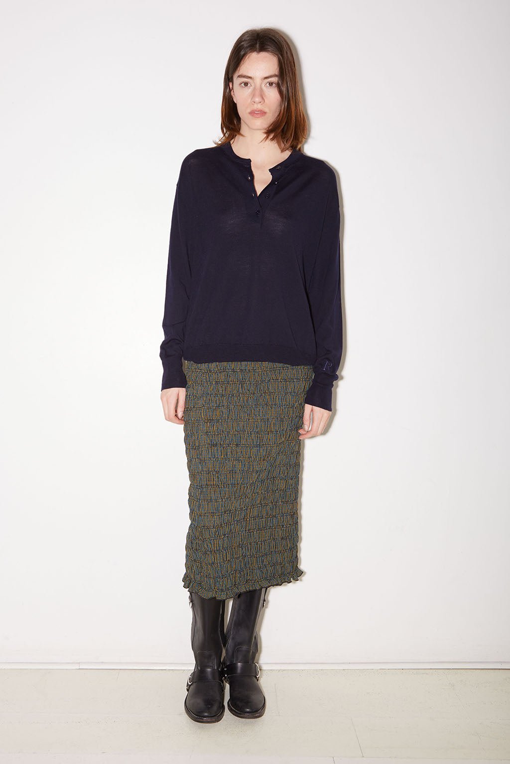 PULL POLO ELLA EN LAINE MÉRINOS NAVY - ROSEANNA