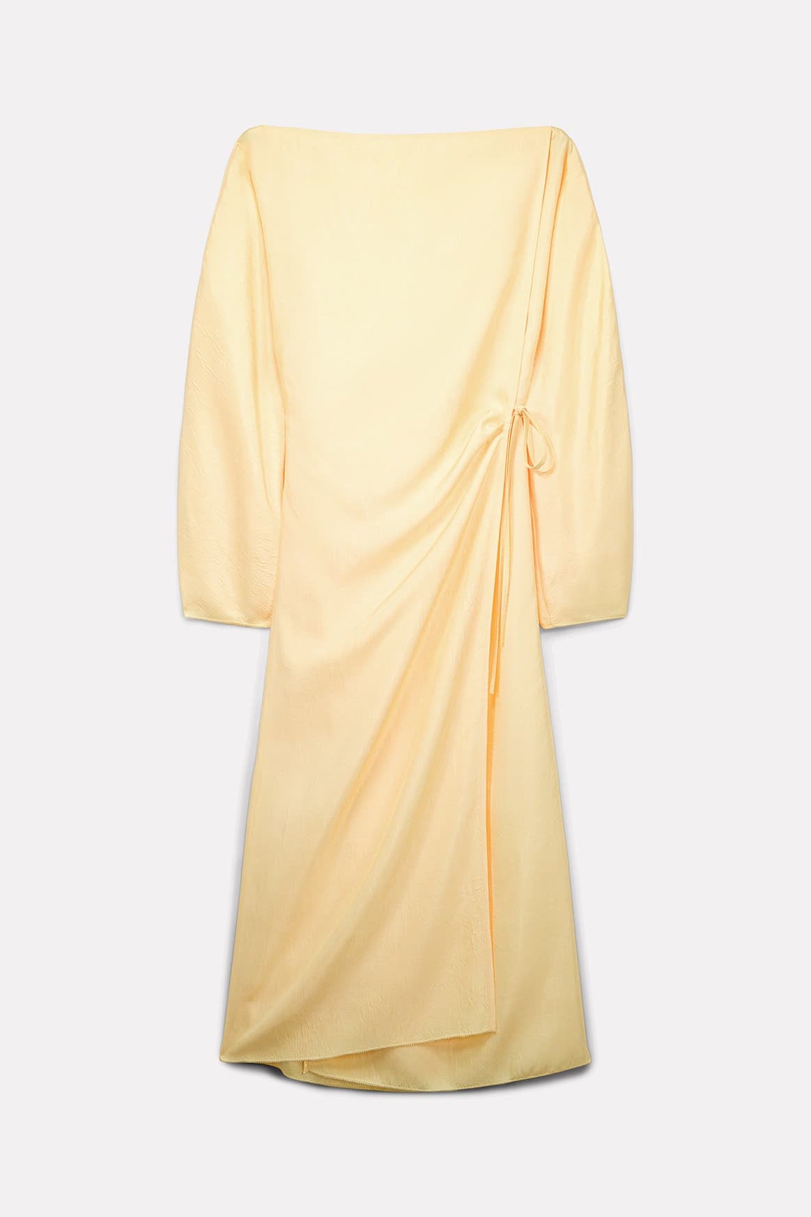ROBE PORTEFEUILLE TAYLOR EN SATIN D'ACÉTATE JAUNE - ROSEANNA