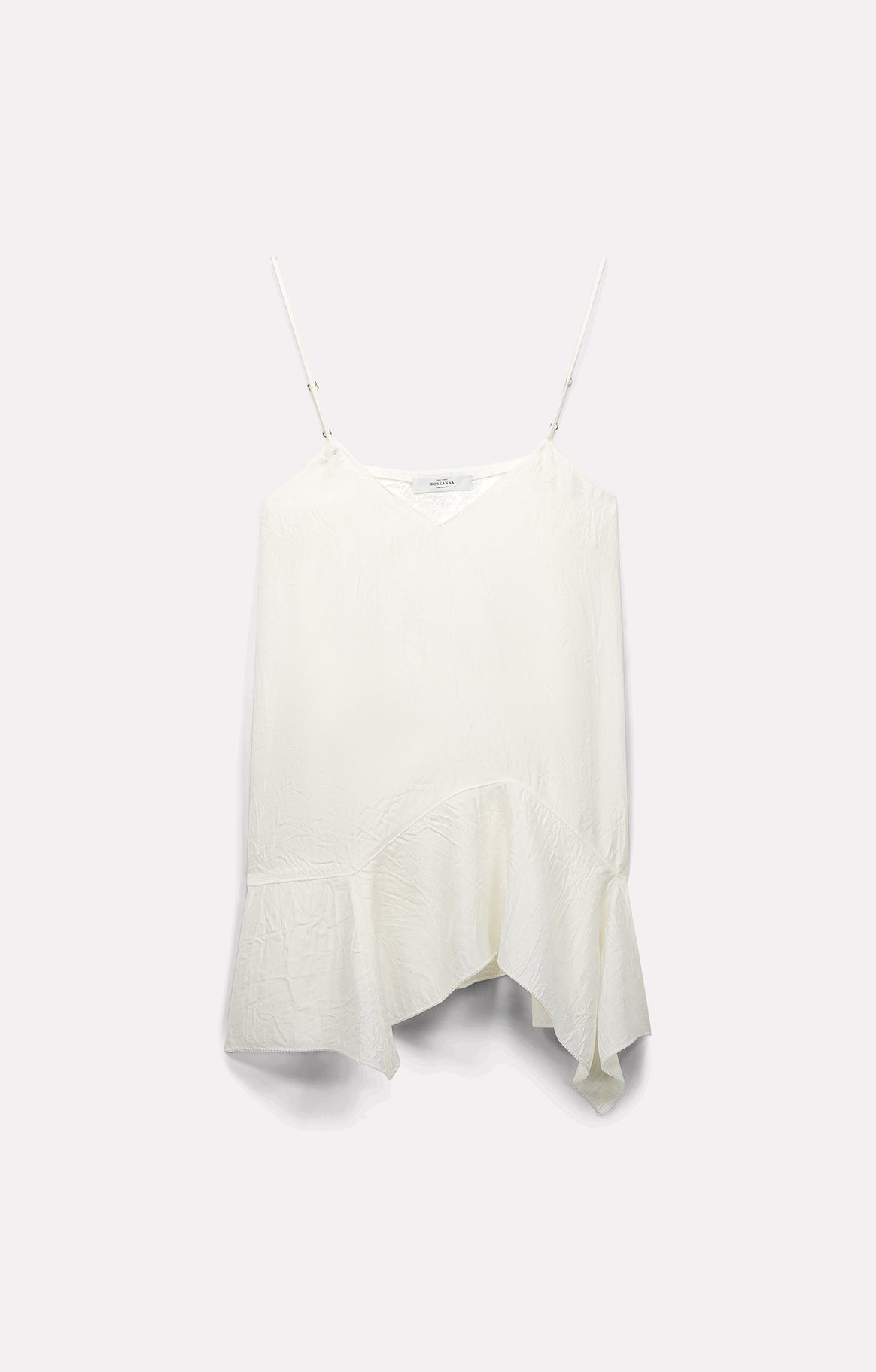 TOP À BRETELLES LATTE EN SATIN D'ACÉTATE IVOIRE - ROSEANNA