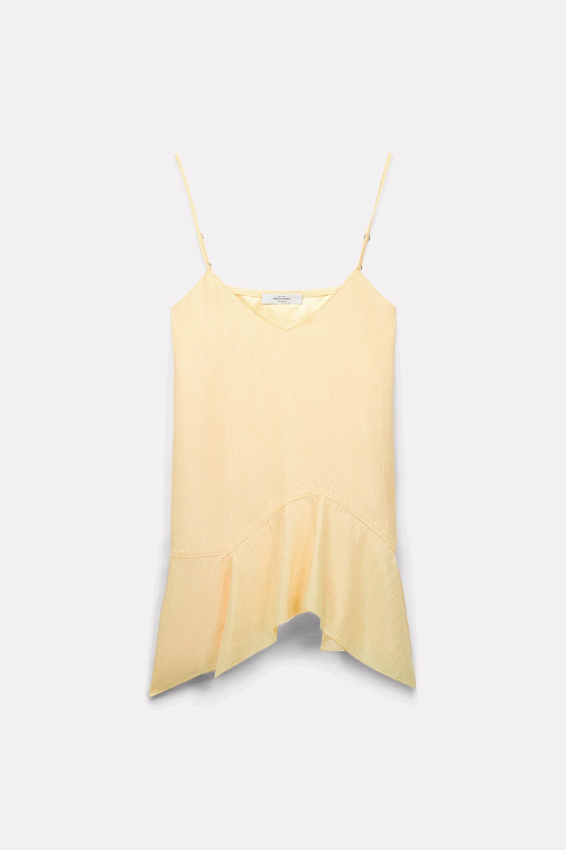 TOP À BRETELLES LATTE EN SATIN D'ACÉTATE JAUNE - ROSEANNA