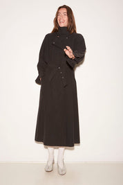 TRENCH YOKO EN COTON CHARBON EFFET STONE-WASHED - ROSEANNA