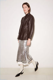 VESTE AJUSTÉE CHARLIE EN CUIR COOKIE - ROSEANNA