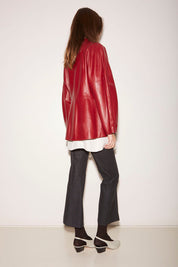 VESTE AJUSTÉE CHARLIE EN CUIR LIPSTICK - ROSEANNA