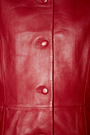 VESTE AJUSTÉE CHARLIE EN CUIR LIPSTICK - ROSEANNA