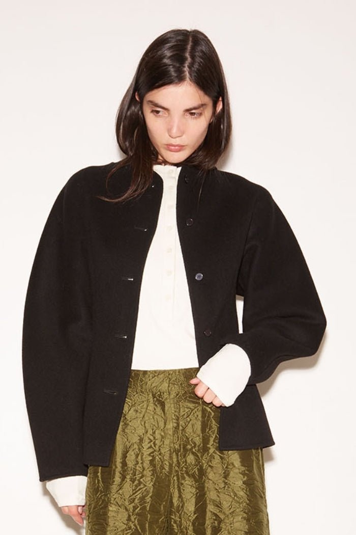 VESTE CHARLIE AJUSTÉE EN LAINE NOIR - ROSEANNA